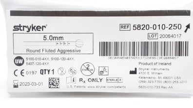 Stryker 5820-010-250 Round Fluted Aggressive 5.0mm (x)
